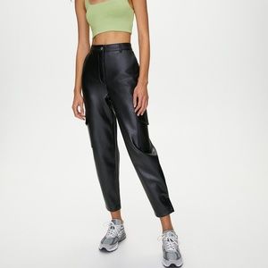 Wilfred Black Vegan Leather Modern Cargo Pant - 0